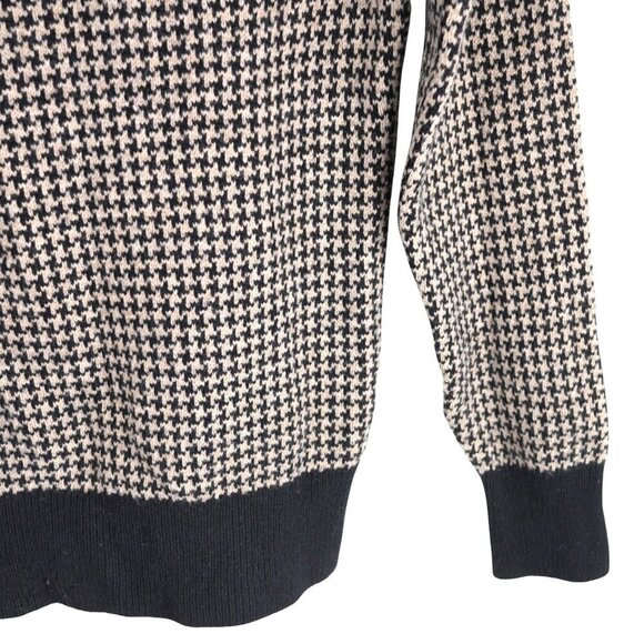 J.Crew Womens Houndstooth Pattern Wool Blend Sweater XS Black/Tan - Picture 5 of 5